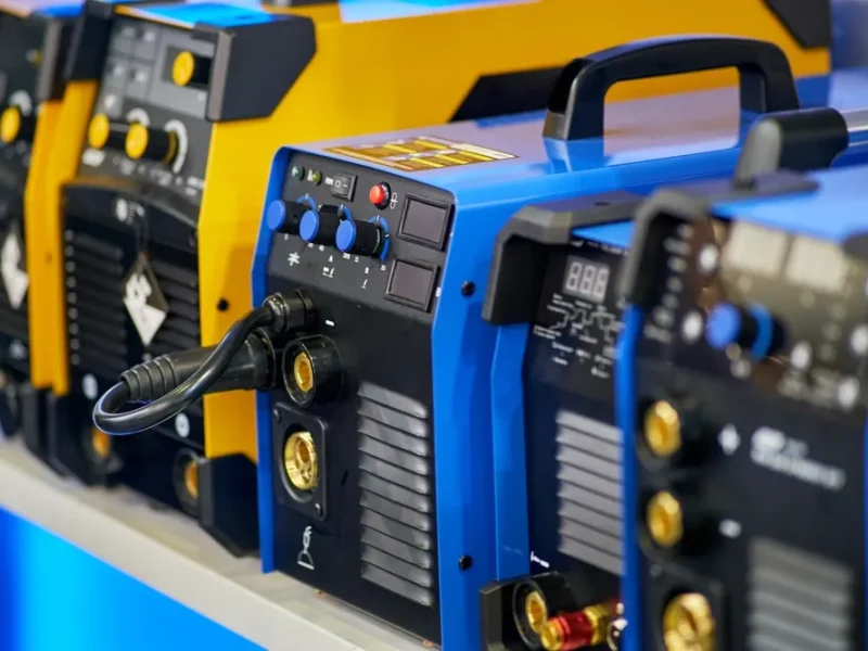 Welding,Machines,On,The,Shelf,Of,The,Store.,Sale,Of
