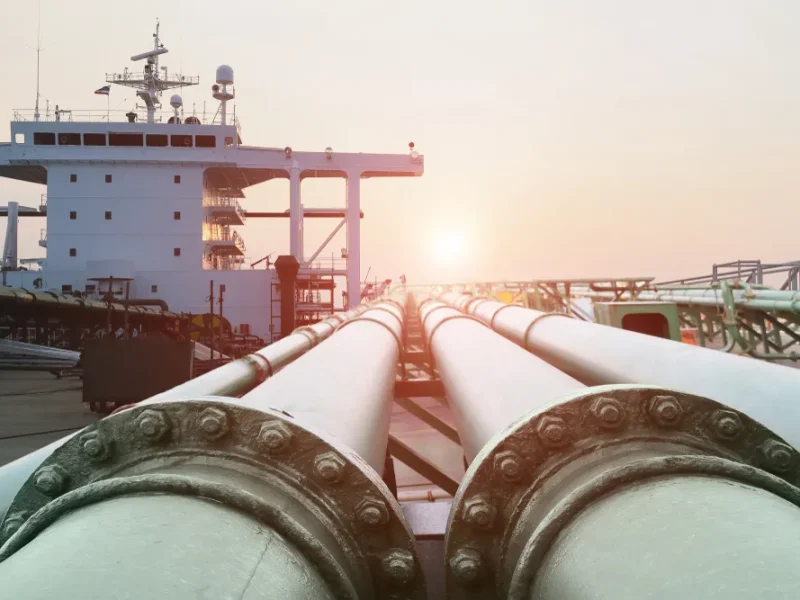 Steel,Long,Pipe,In,Crude,Oil,Factory,,On,Deck,Of